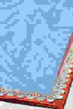 Blue Orange Poly Viscose A-Line Solid Suit Set image number 3