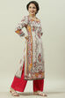 Ecru Rayon Straight Printed Kurta image number 2