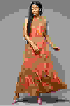 Multi-coloured Cotton Blend Tiered Dress image number 4