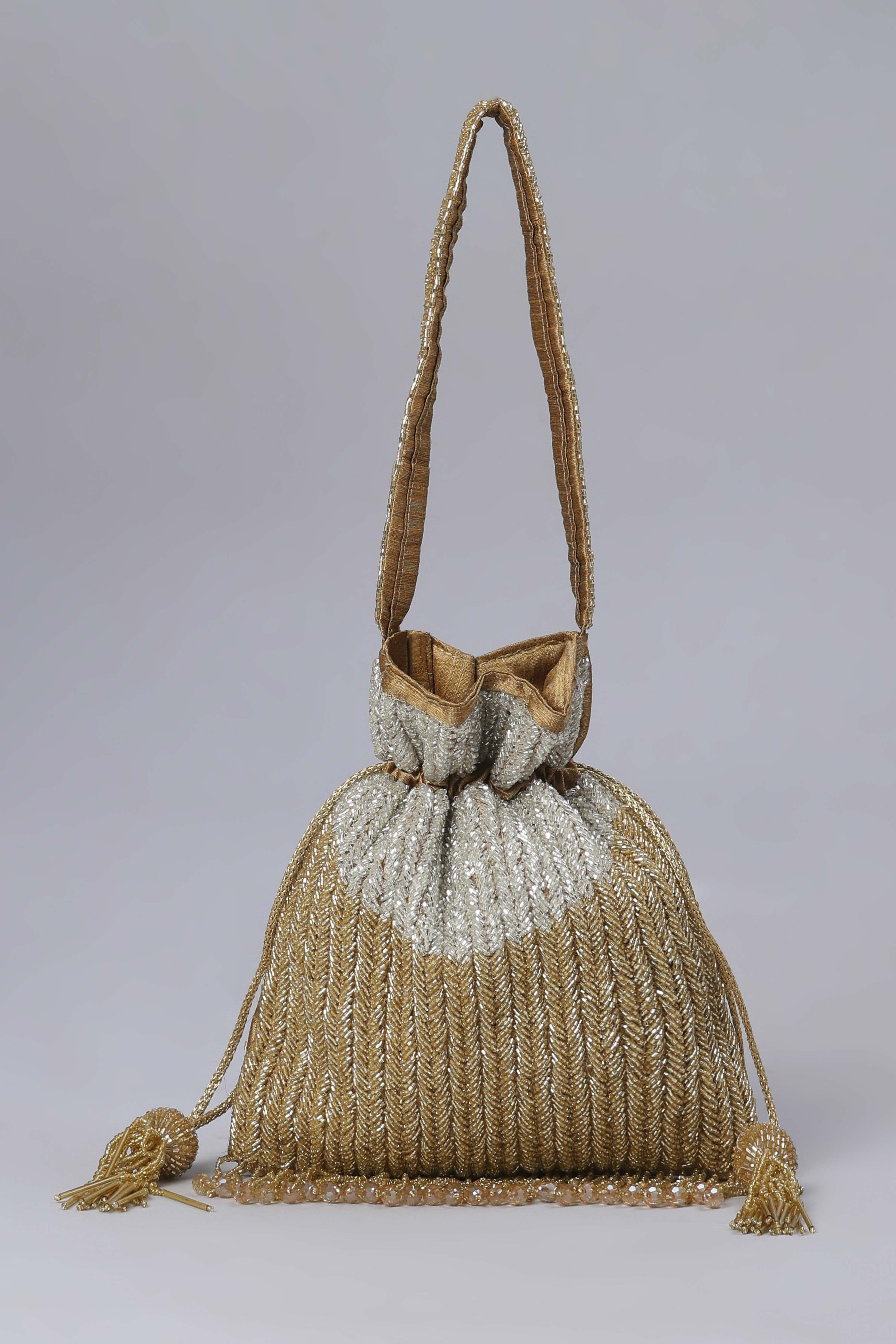 Gold Fabric Potli Bag image number 1
