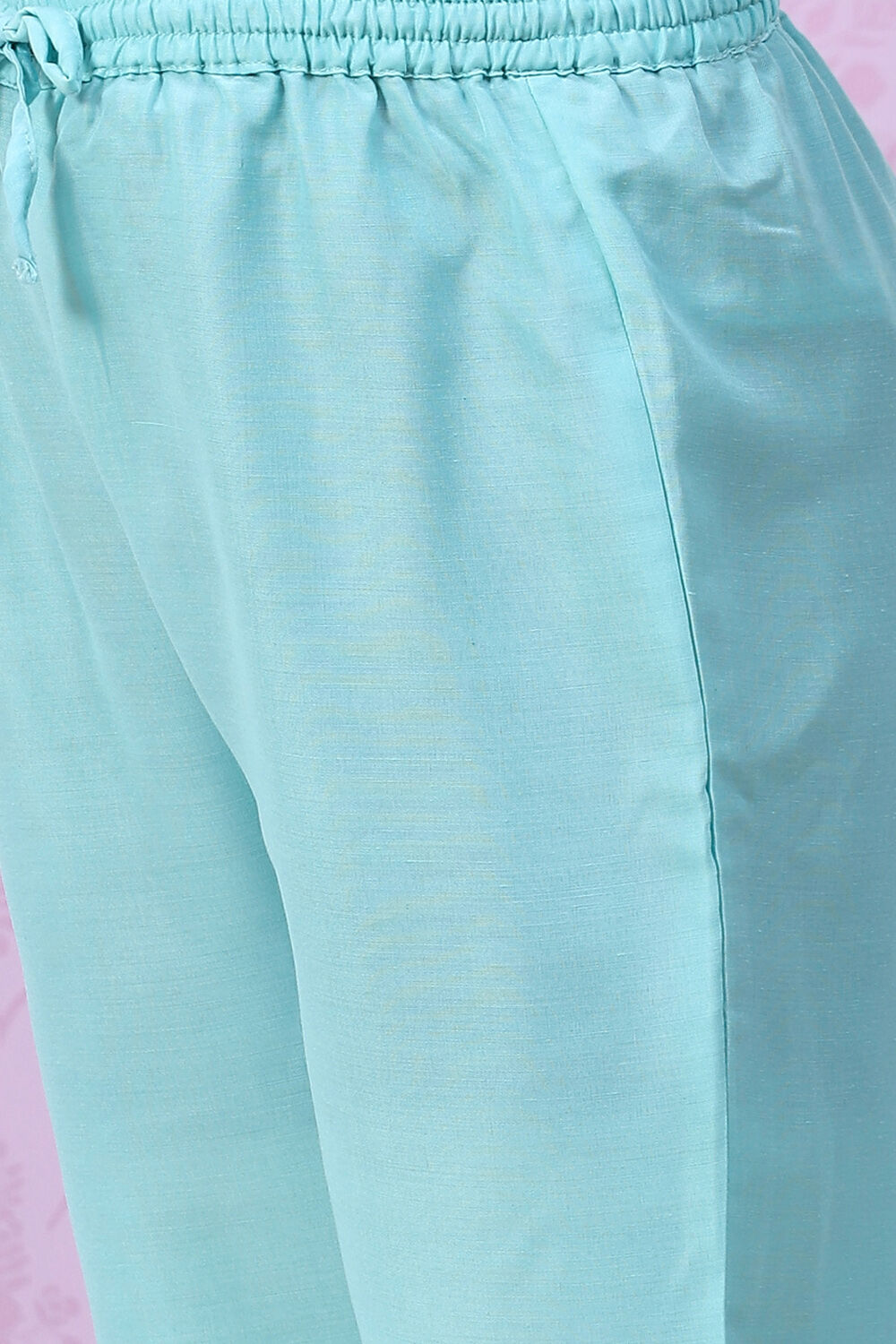 Sky Blue Art Silk Straight Printed Kurta Set image number 2