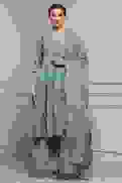 Blue Silk Chanderi Anarkali Suit Set image number 6