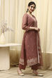 Coral Cotton Printed Embroidered Unstitched Suit Set image number 6