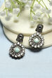 Mint Green Gold-Plated Kundan Studded Danglers image number 0