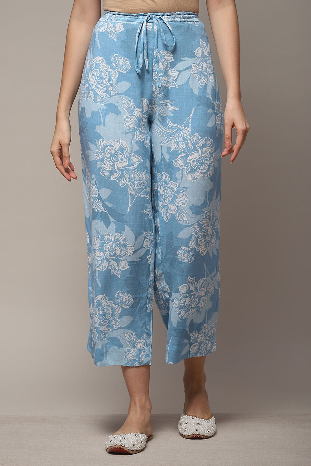 Teal LIVA Straight Palazzo image number 1