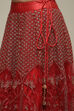 Red Nylon Embroidered Lehenga Set image number 2