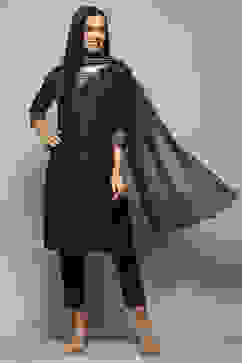 Teal Cotton Satin Narrow Kurta Pant Suit Set image number 7