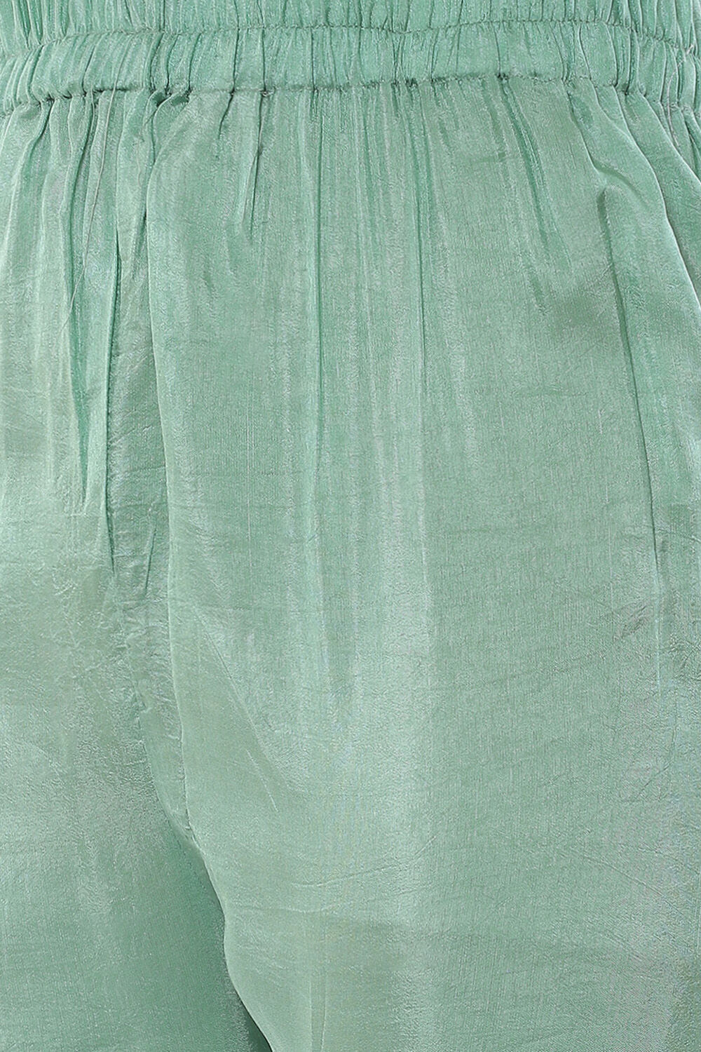 Green Organza Satin Unstitched Suit Set image number 2