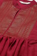 Maroon Yarn-Dyed Flared Kurta image number 1