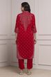 Pink Velvet Straight Winter Kurta Set image number 4