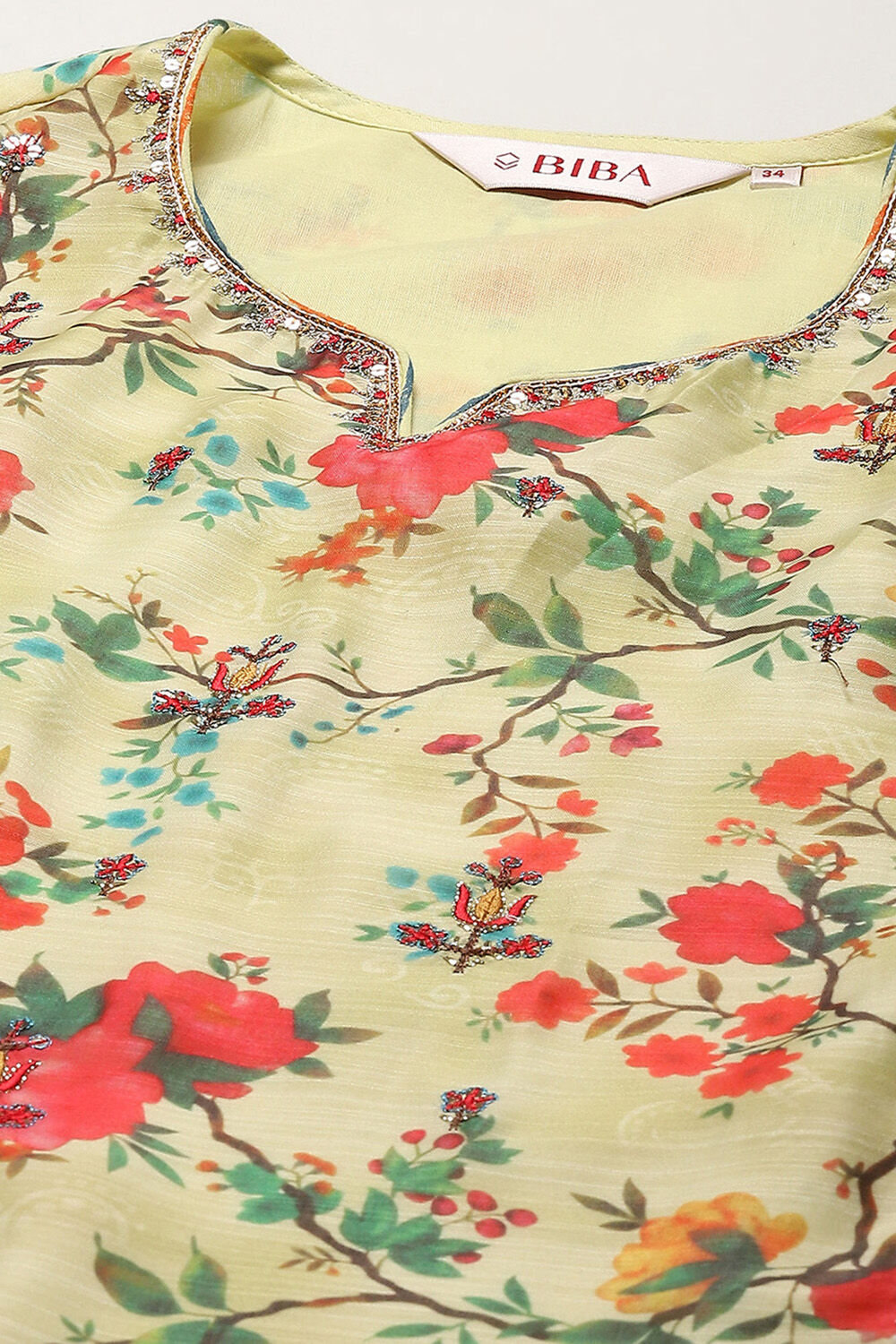 Light Green Cambric Kalidar Kurta Palazzo Suit Set image number 1