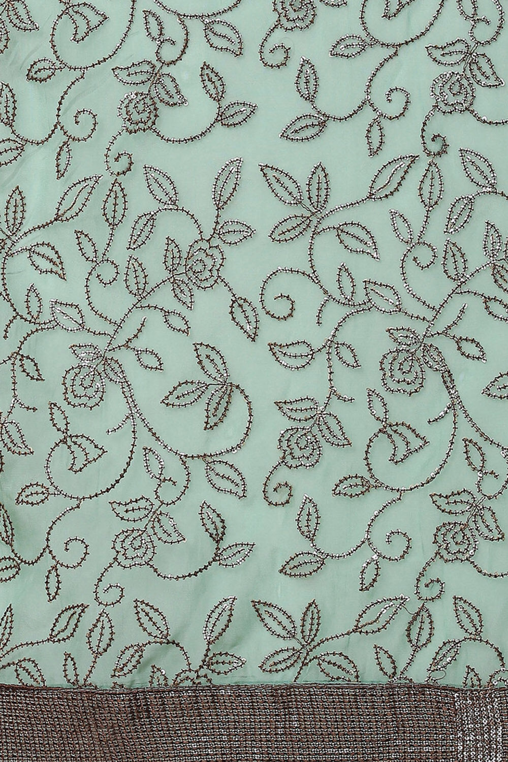 Green Organza Satin Unstitched Suit Set image number 3