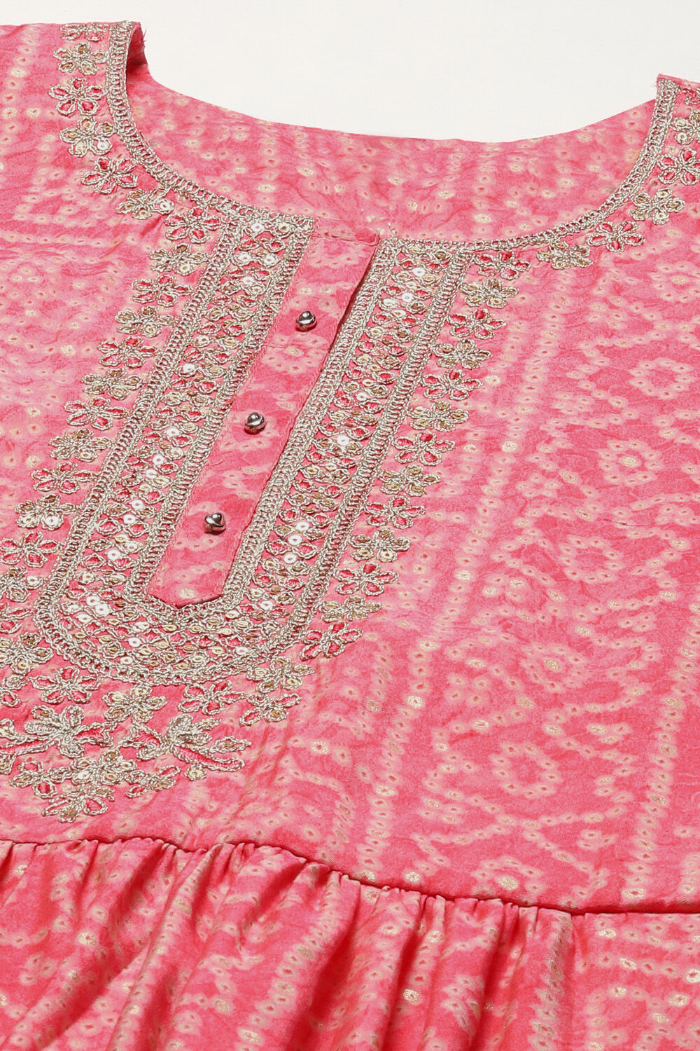 Pink Modal Machine Embroidered Unstitched Suit Set image number 2