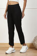 Black Solid Mid-Rise Regular Pants image number 2