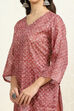 Maroon Cotton Printed Unstitched Suit Set image number 2