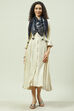 Ecru LIVA A-Line Fusion Printed Dress image number 3