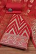 Hot Pink Poly Cotton Banarasi Unstitched Suit Set image number 0