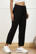 Black Solid Mid-Rise Regular Pants image number 3