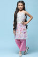 Mint Blue Cotton Yoke Embroidered Kurta With Solid Palazzo image number 0