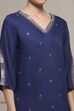 Blue Viscose Rayon Straight Kurta image number 1