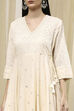 Off-White Cotton Schiffli Anarkali Suit Set image number 1