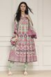 Light Pink Cotton Printed Anarkali Suit Set image number 6