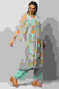 Sea Green Straight Kurta Palazzo Suit Set image number 6