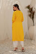 Yellow Rayon Floral Embroidered Straight Kurta image number 3