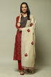 Red Cotton Printed Unstitched Suit Set image number 1