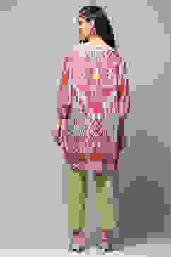 Green Modal Blend Straight Printed 2 Piece Set image number 4