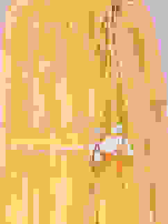 Yellow Art Silk Flared Lehenga image number 2