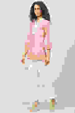 Off White Cotton Embroidered Pants image number 5