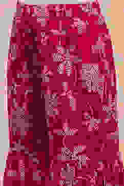 Red Cotton Printed Tiered Kurta Set image number 2