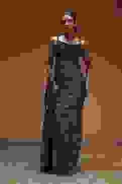 Navy Blue Georgette Digital Printed Sequence Pre-Draped Saree image number 5