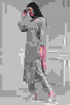 Purple Cotton Printed Embroidered Unstitched Suit Set image number 5