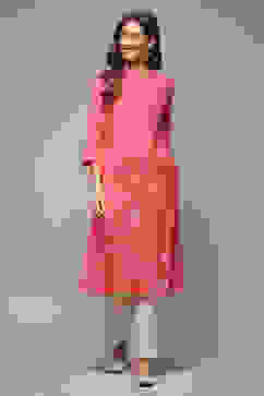 Fuschia Viscose Straight Printed 2 Piece Set image number 1