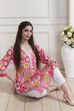 Pink Floral Printed Straight Kurta