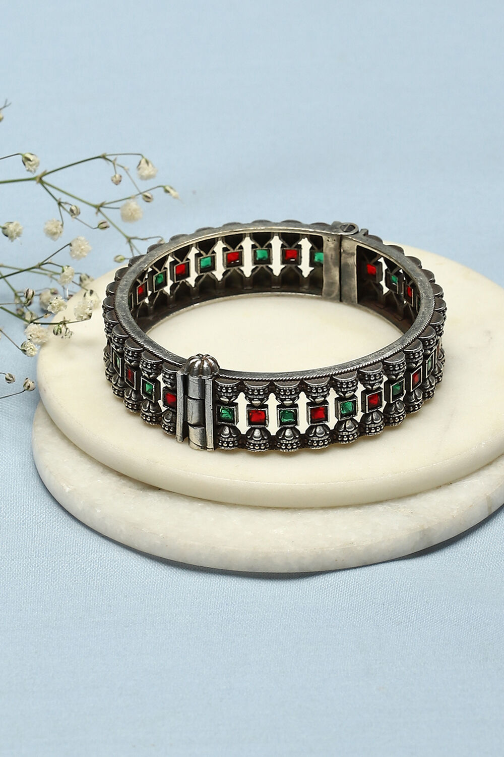 Red Green Stone Bangle image number 2