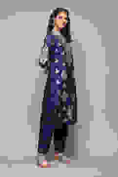 Purple Polyester Straight Printed 2 Piece Set image number 3