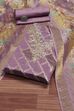Blue Cotton Printed Embroidered Unstitched Suit Set image number 0