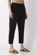 Black Cotton Slim Pants image number 3