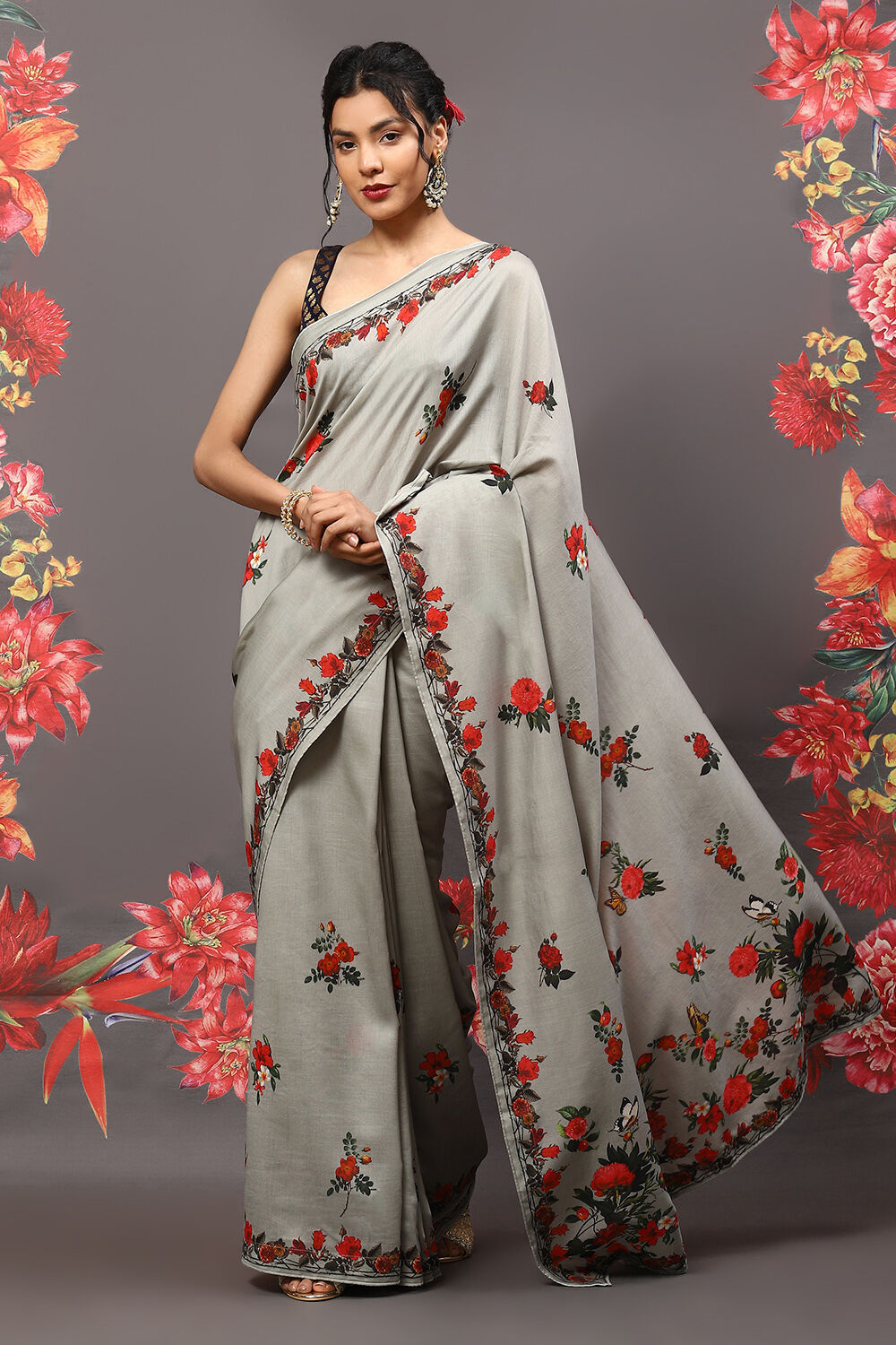 Pista Green Cotton Blend Saree image number 2