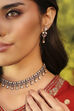 Light Pink Stone Embellished Necklace Set image number 1