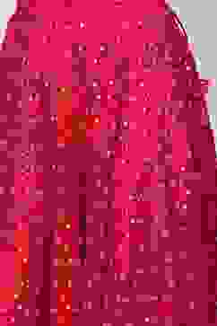 Magenta Cotton Blend Straight Printed Kurta Suit Set image number 2