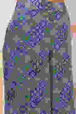 Blue Chanderi Front Open Printed Co-ord Set image number 2