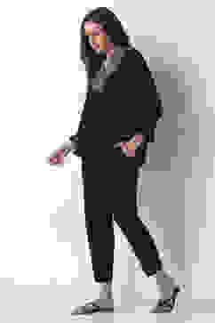 Black Cotton Slim Pants image number 6