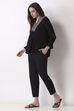 Black Cotton Slim Pants image number 6