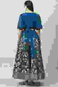 Blue Cotton Blend Lehenga Set image number 3