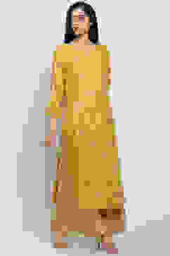 Yellow Viscose Straight Kurta image number 3