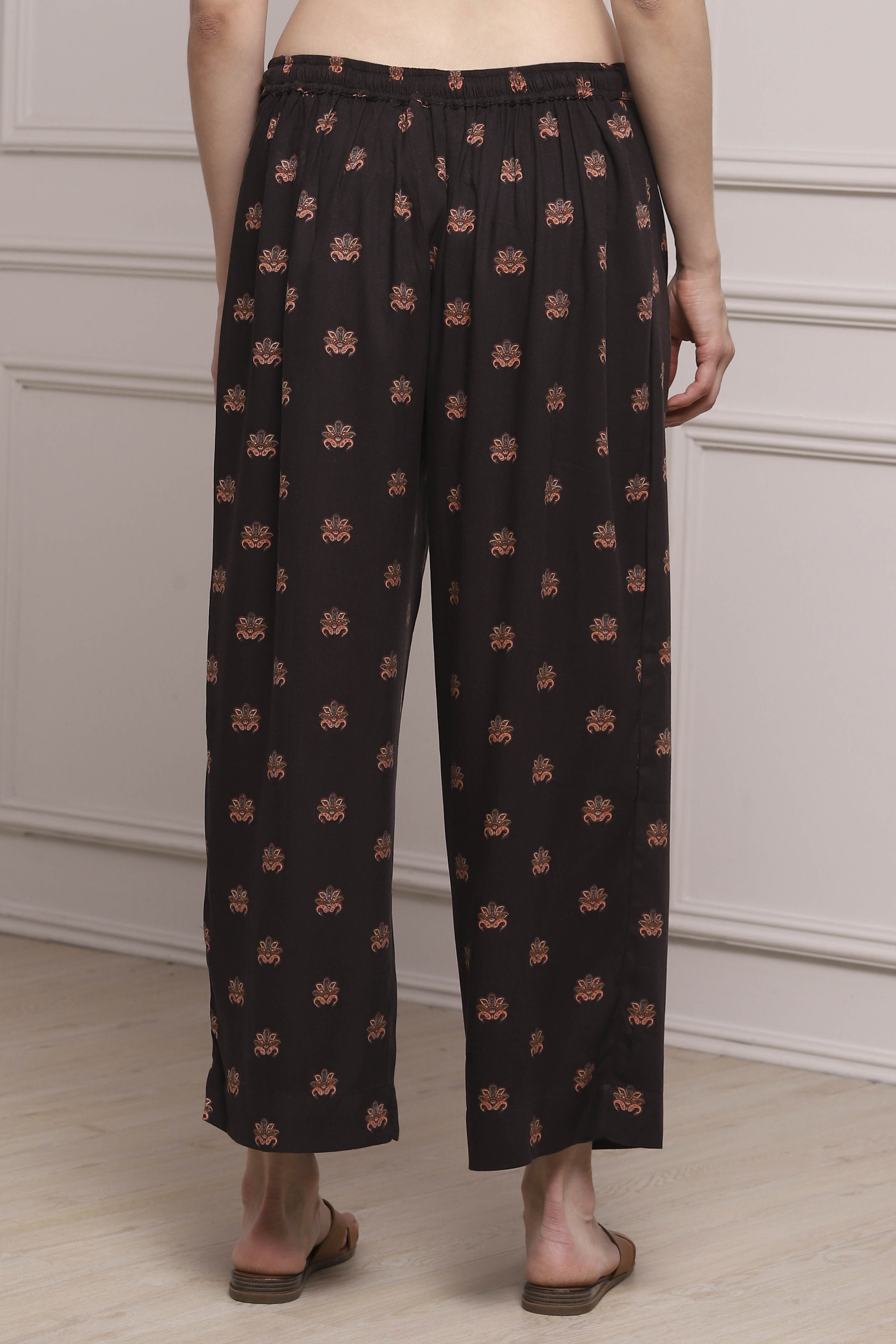 Brown Rayon Palazzo image number 5